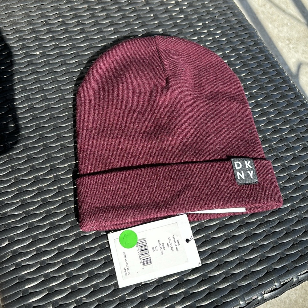 NWT DKNY BURGUNDY HAT